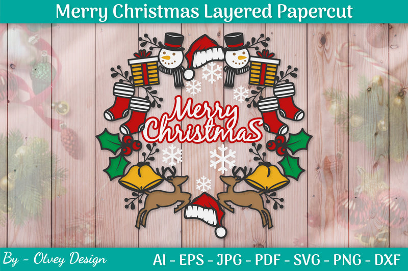 Merry Christmas Papercut SVG Bundle - CraftNest - Digital Crafting and Art