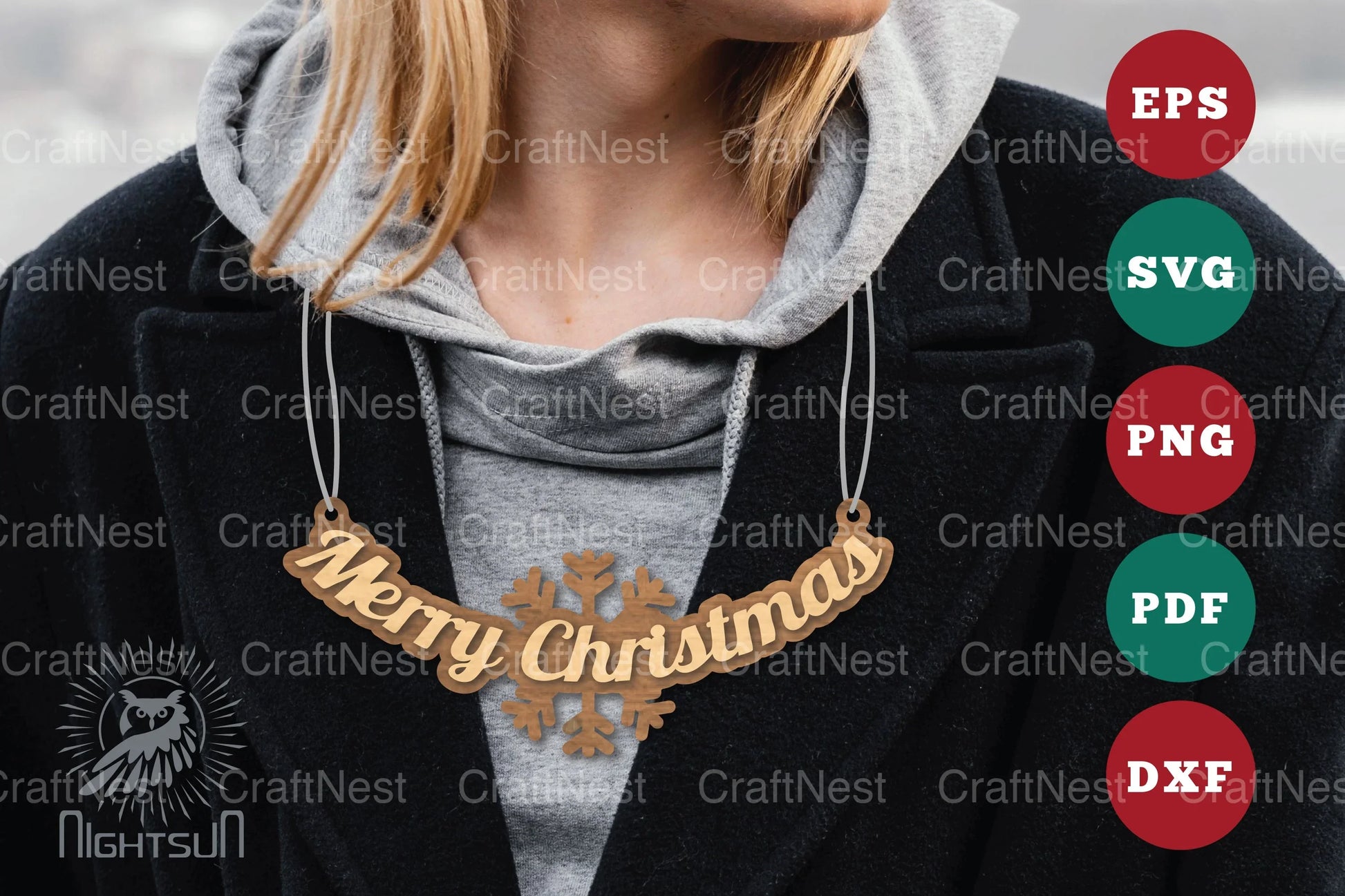 Merry Christmas Laser Cut Necklace Design Bundle - CraftNest - Digital Crafting and Art