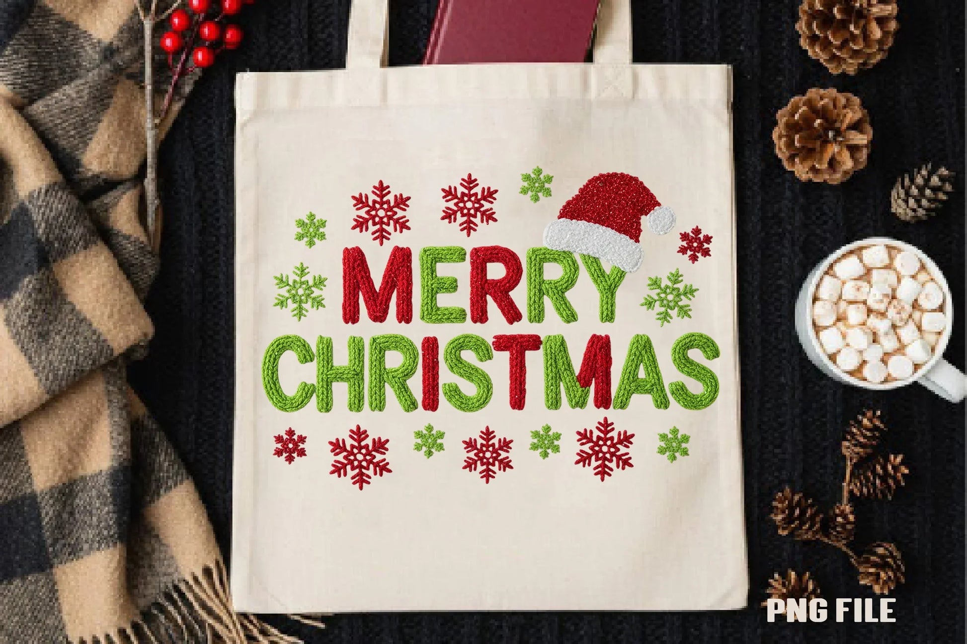 Merry Christmas Crochet Yarn Clipart Bundle - CraftNest - Digital Crafting and Art