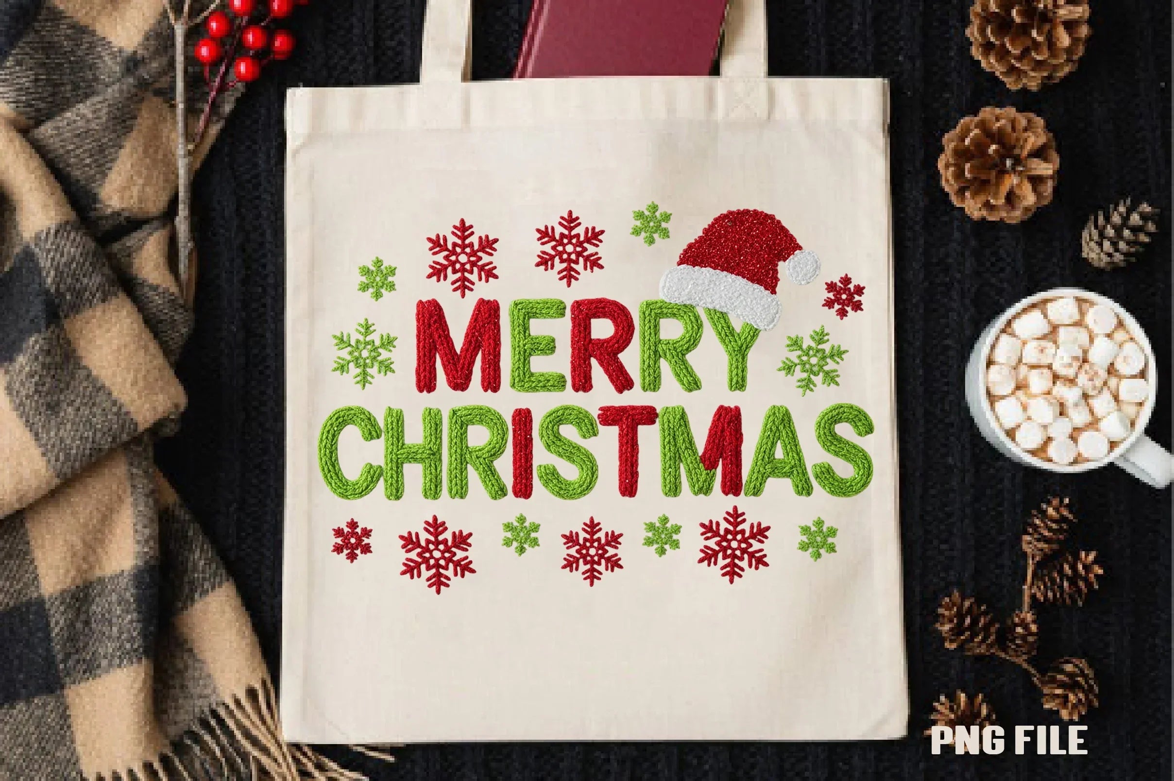 Merry Christmas Crochet Yarn Clipart Bundle - CraftNest - Digital Crafting and Art
