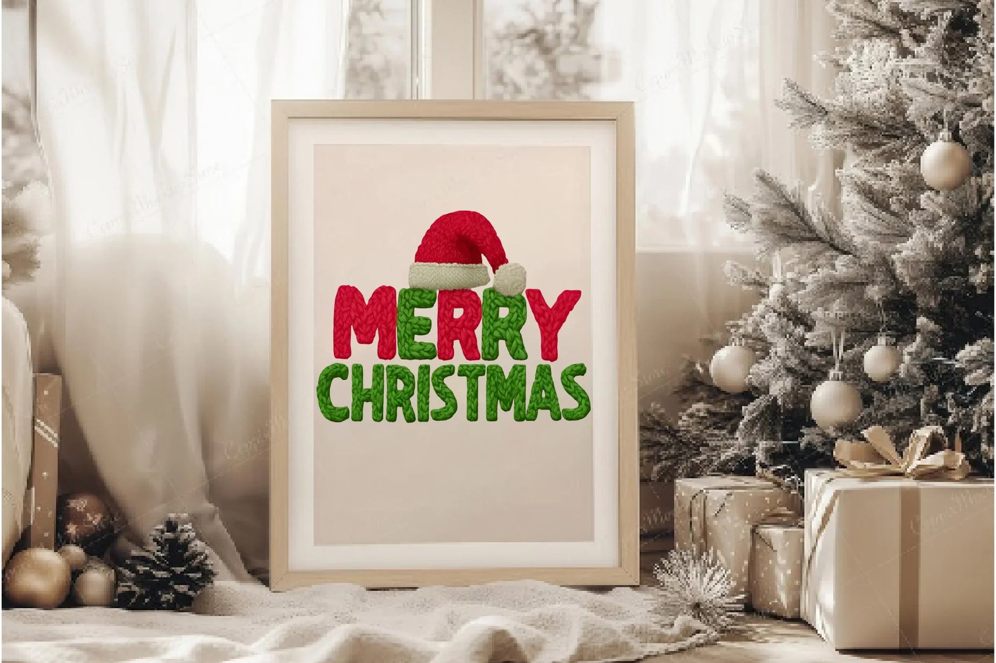 Merry Christmas Crochet Yarn Design Clipart Bundle - CraftNest - Digital Crafting and Art