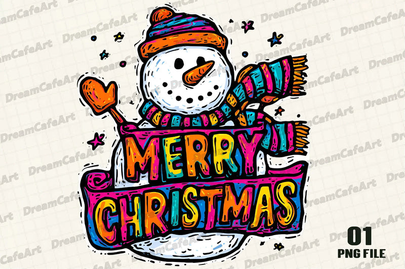 Merry Christmas Snowman Clipart Bundle - CraftNest - Digital Crafting and Art
