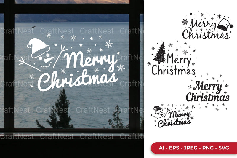 Merry Christmas Decal Set SVG Bundle - CraftNest - Digital Crafting and Art