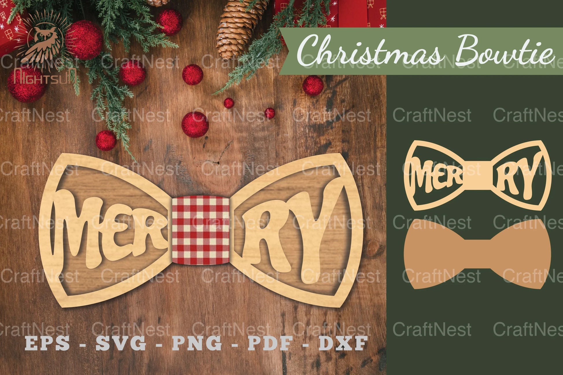 Merry Laser Cut Bowtie Clipart Bundle - CraftNest - Digital Crafting and Art