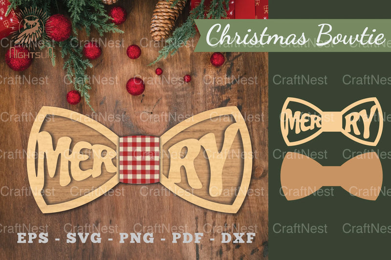 Merry Laser Cut Bowtie Clipart Bundle - CraftNest - Digital Crafting and Art