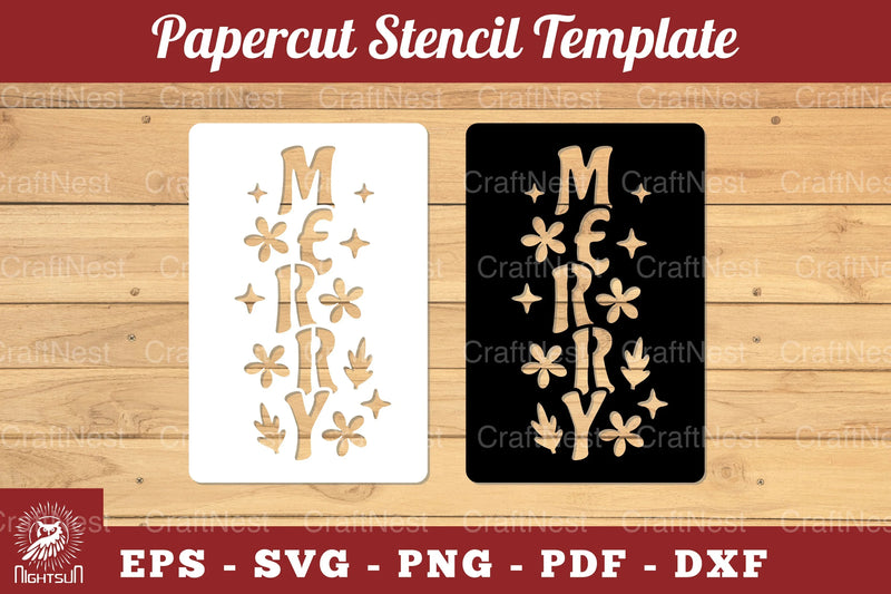 Merry Papercut Stencil Clipart Bundle - CraftNest - Digital Crafting and Art