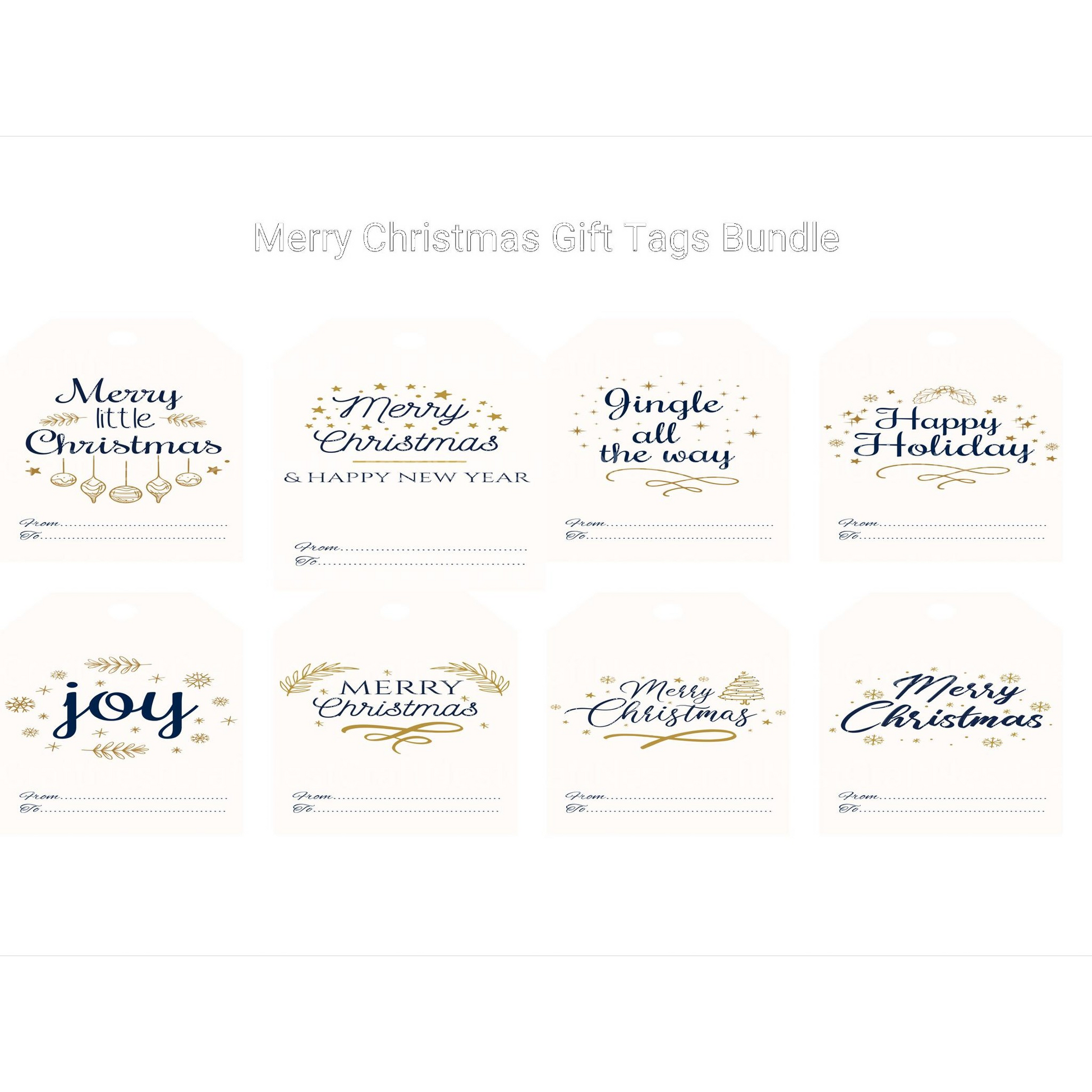 Merry Christmas Gift Tags SVG Bundle - CraftNest - Digital Crafting and Art