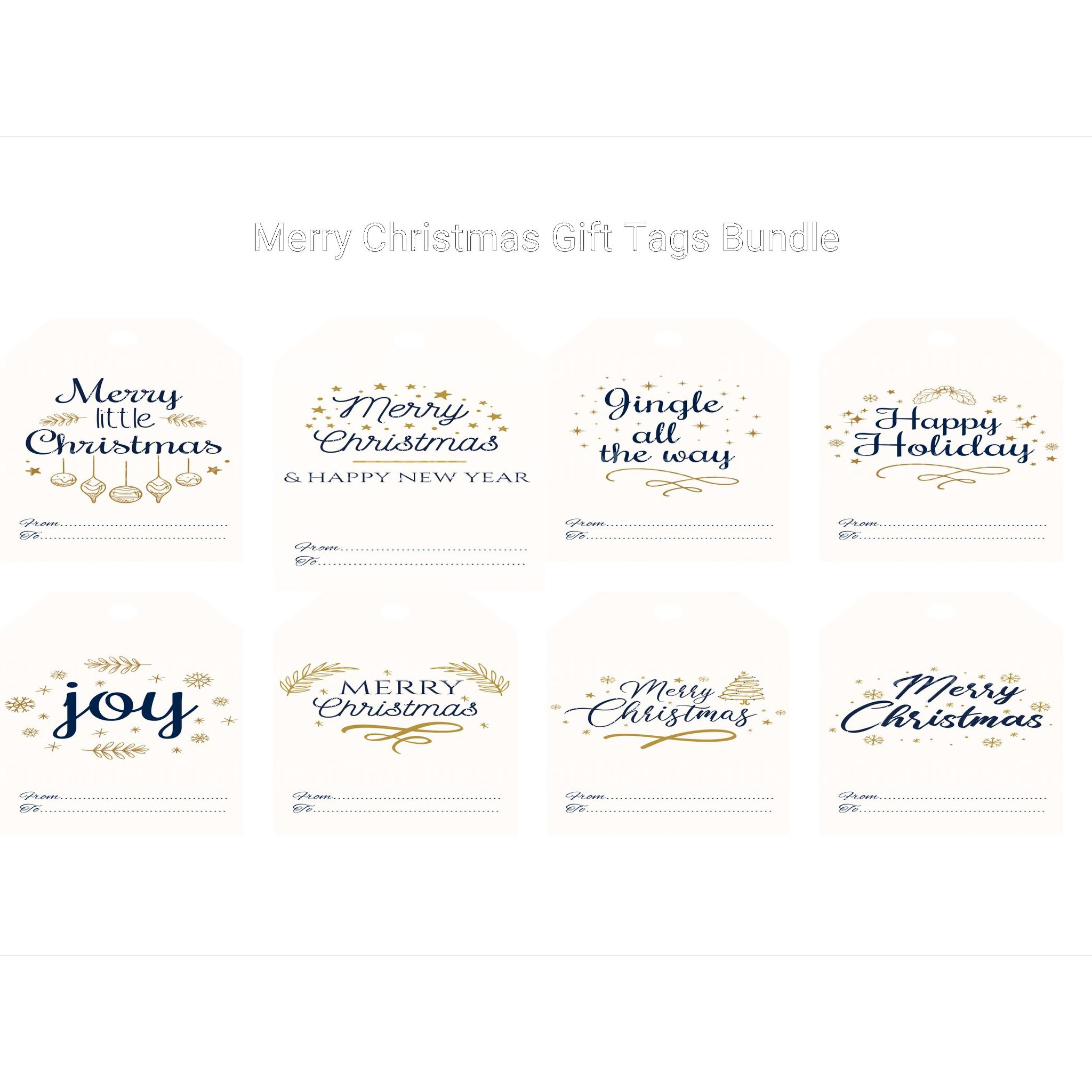 Merry Christmas Gift Tags SVG Bundle - CraftNest - Digital Crafting and Art