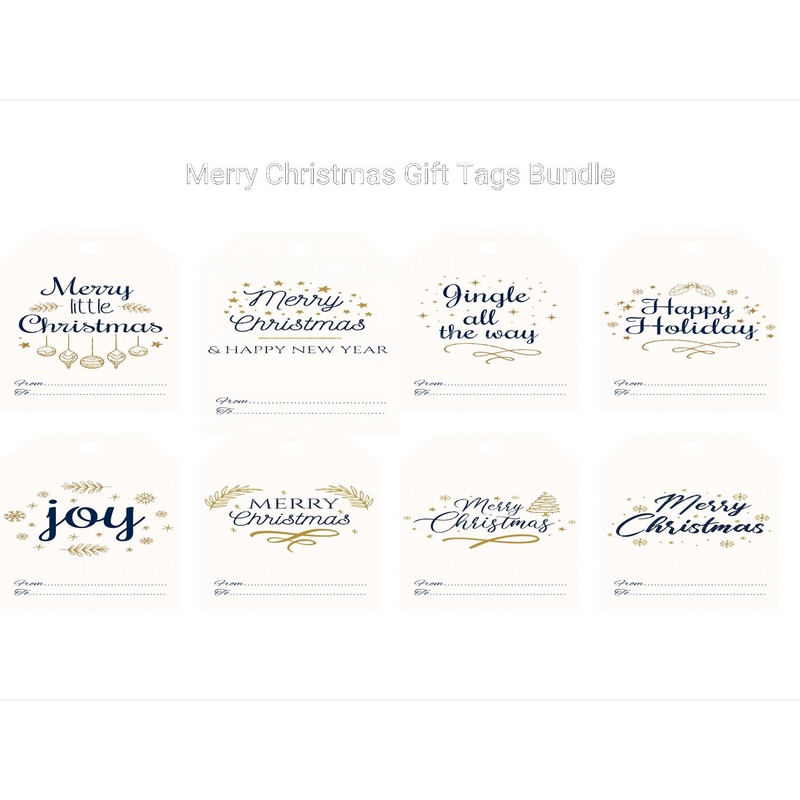Merry Christmas Gift Tags SVG Bundle - CraftNest - Digital Crafting and Art