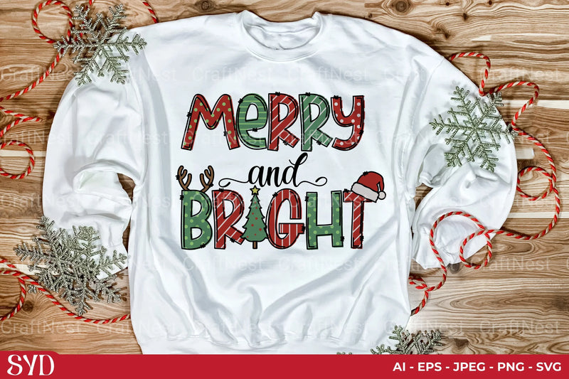Merry and Bright SVG Bundle - CraftNest - Digital Crafting and Art