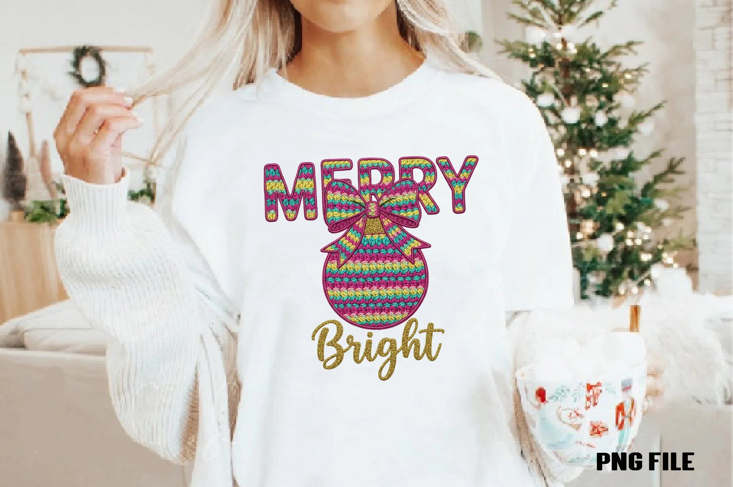 Merry & Bright Faux Yarn Christmas Clipart Bundle - CraftNest - Digital Crafting and Art