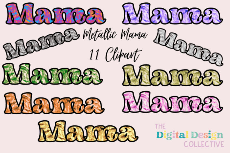 Metallic Mama Clipart Bundle - CraftNest - Digital Crafting and Art