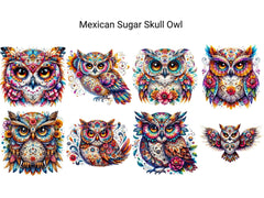 Mexican Sugar Skull Owl - CraftNest - Digital Crafting and Art