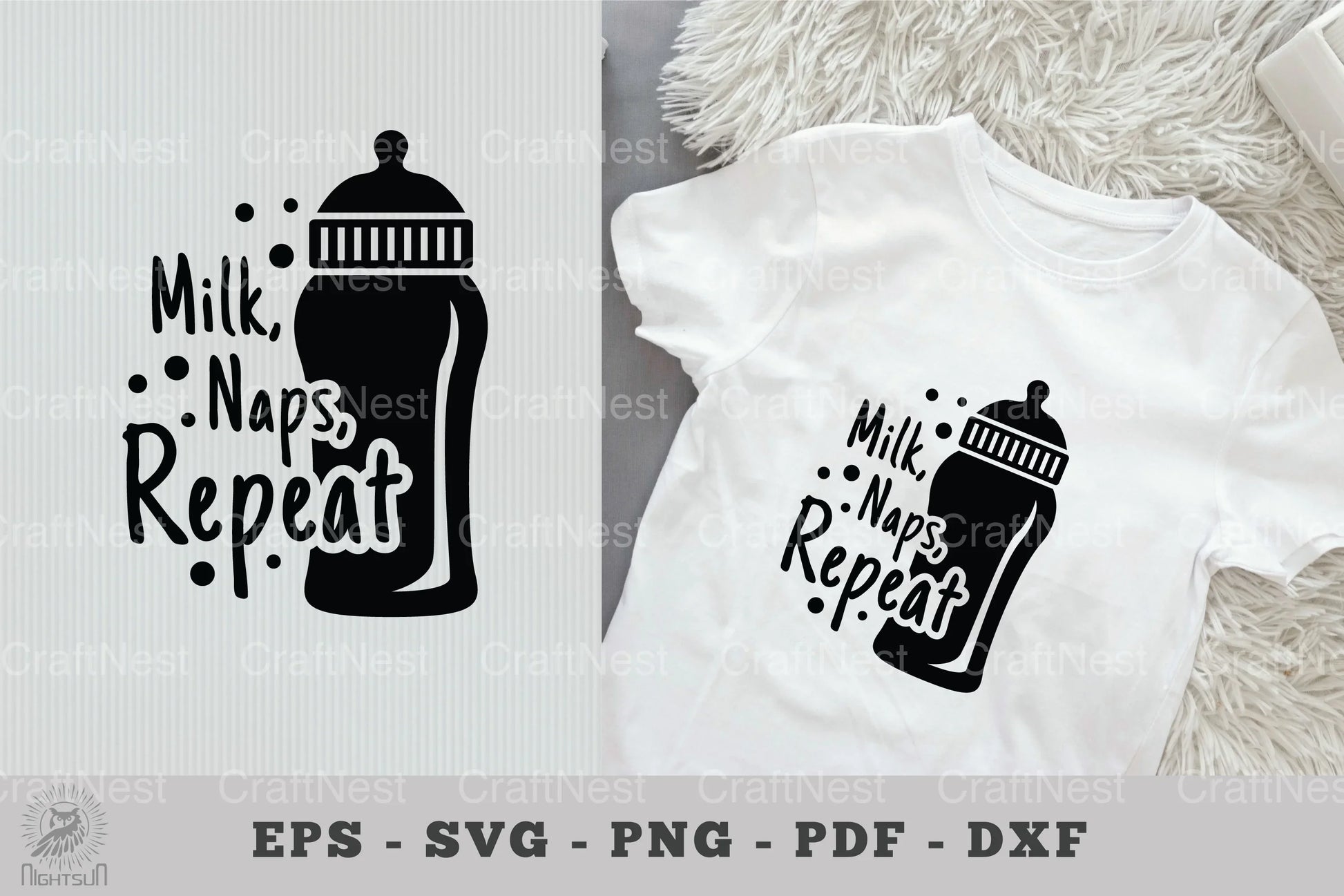 Milk, Naps, Repeat Baby Quotes Clipart Bundle - CraftNest - Digital Crafting and Art