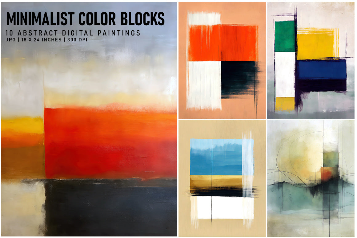 Minimalist Blocks of Color - Wall Art