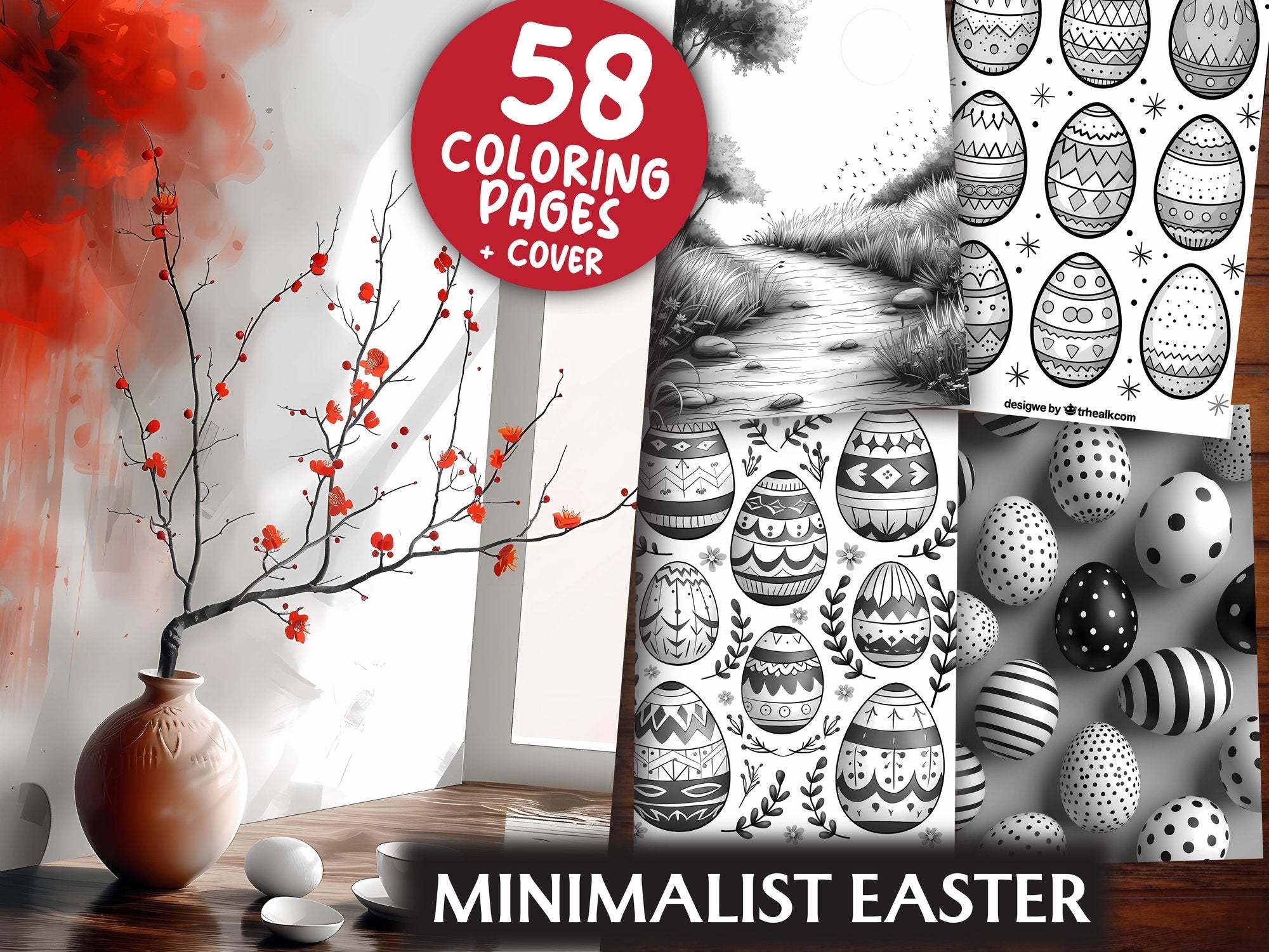 Minimalist Easter Coloring Books - CraftNest