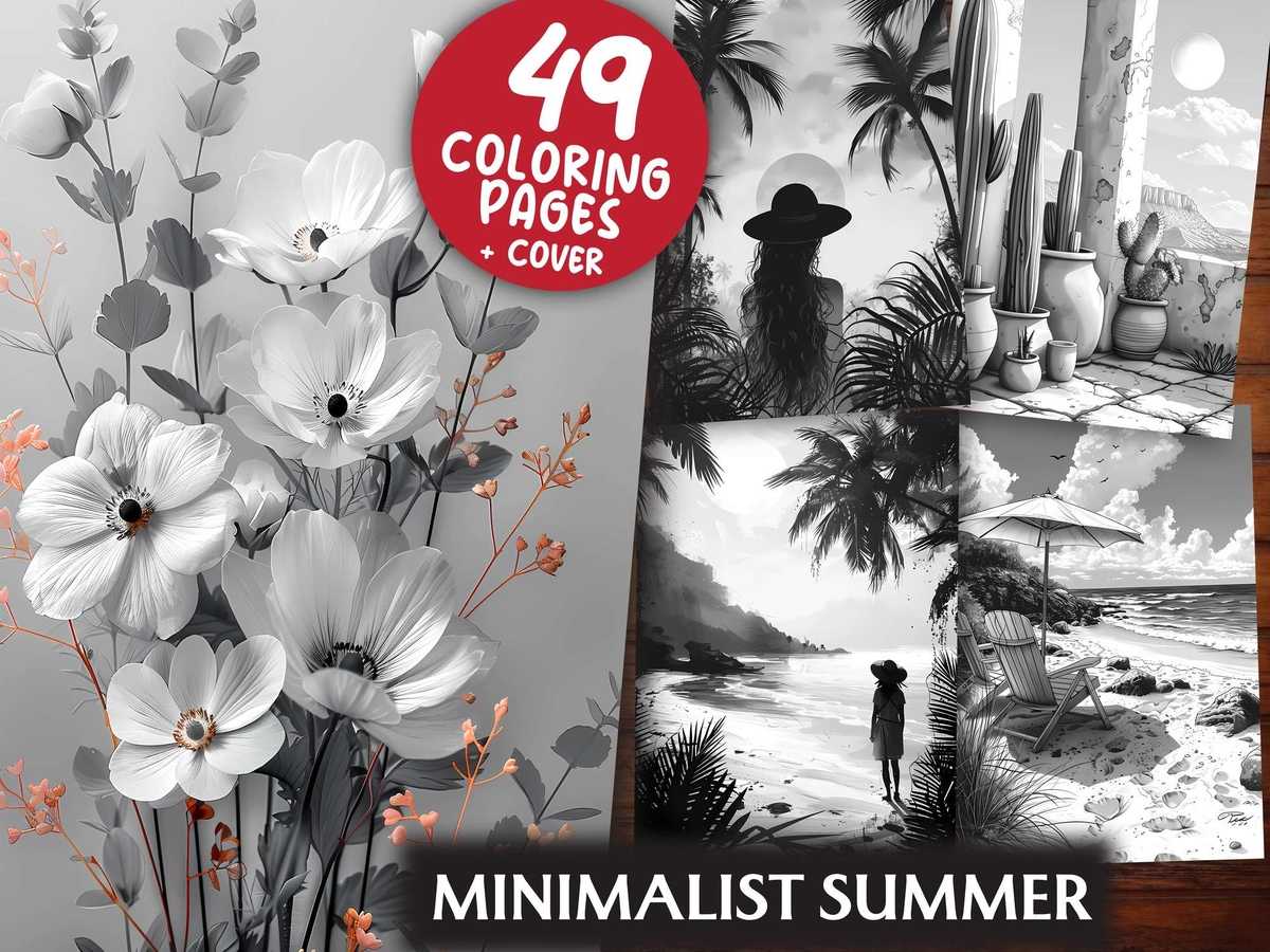 Minimalist Summer Coloring Books - CraftNest - Digital Crafting and Art