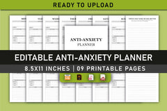 Anti Anxiety Planner - Printable Planner - CraftNest - Digital Crafting and Art