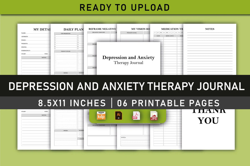 Depression and Anxiety Therapy Planner - CraftNest - Digital Crafting and Art
