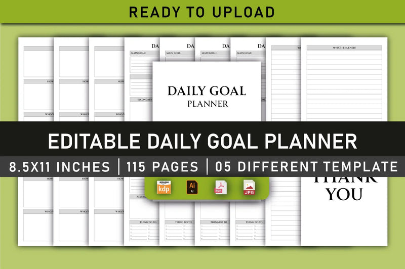 Daily Goal Planner  Bundle - CraftNest - Digital Crafting and Art