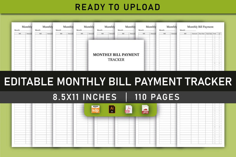 Monthly Bill Payment Tracker Planner - CraftNest - Digital Crafting and Art