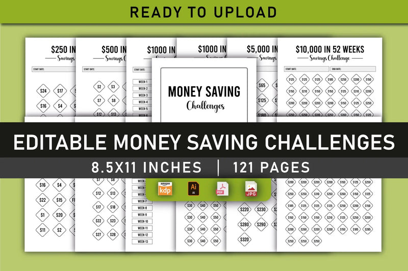 Money Saving Challenges Planner - CraftNest - Digital Crafting and Art
