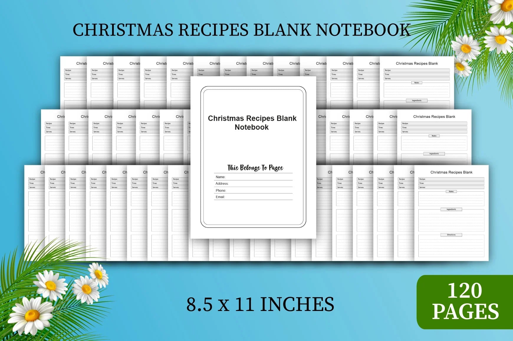 Christmas Recipes Blank Notebook Planner - CraftNest - Digital Crafting and Art