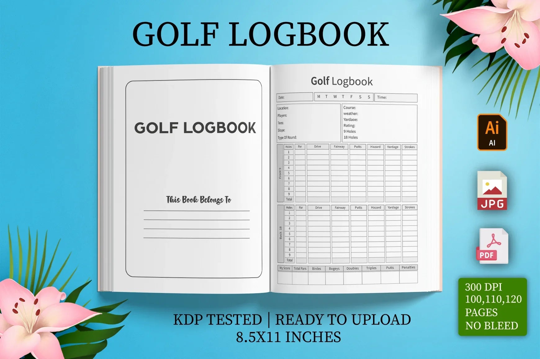Golf Logbook Planner - CraftNest - Digital Crafting and Art