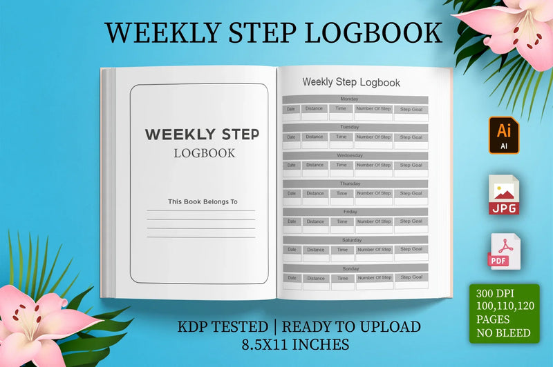 Weekly Step Logbook Planner - CraftNest - Digital Crafting and Art