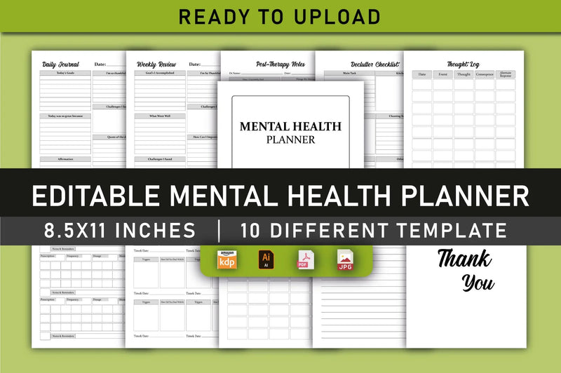 Mental Health Planner Bundle - CraftNest - Digital Crafting and Art