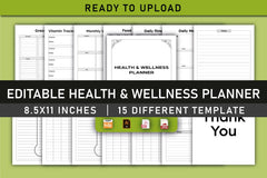 Health and Wellness Planner - CraftNest - Digital Crafting and Art
