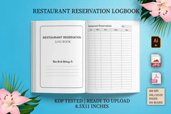 Restaurant Reservation Log Book Planner - CraftNest - Digital Crafting and Art