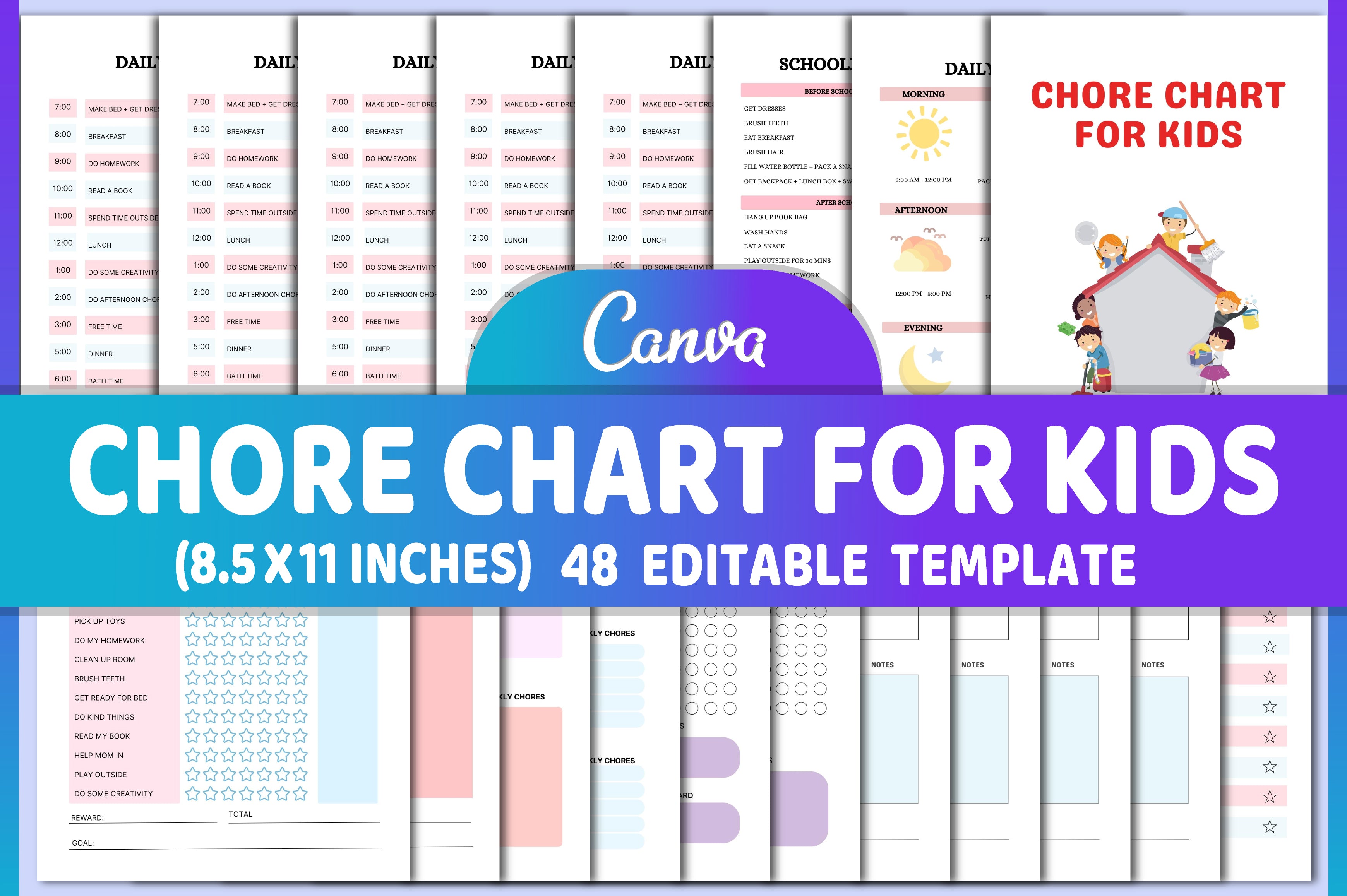 New Kids Chore Chart Planner