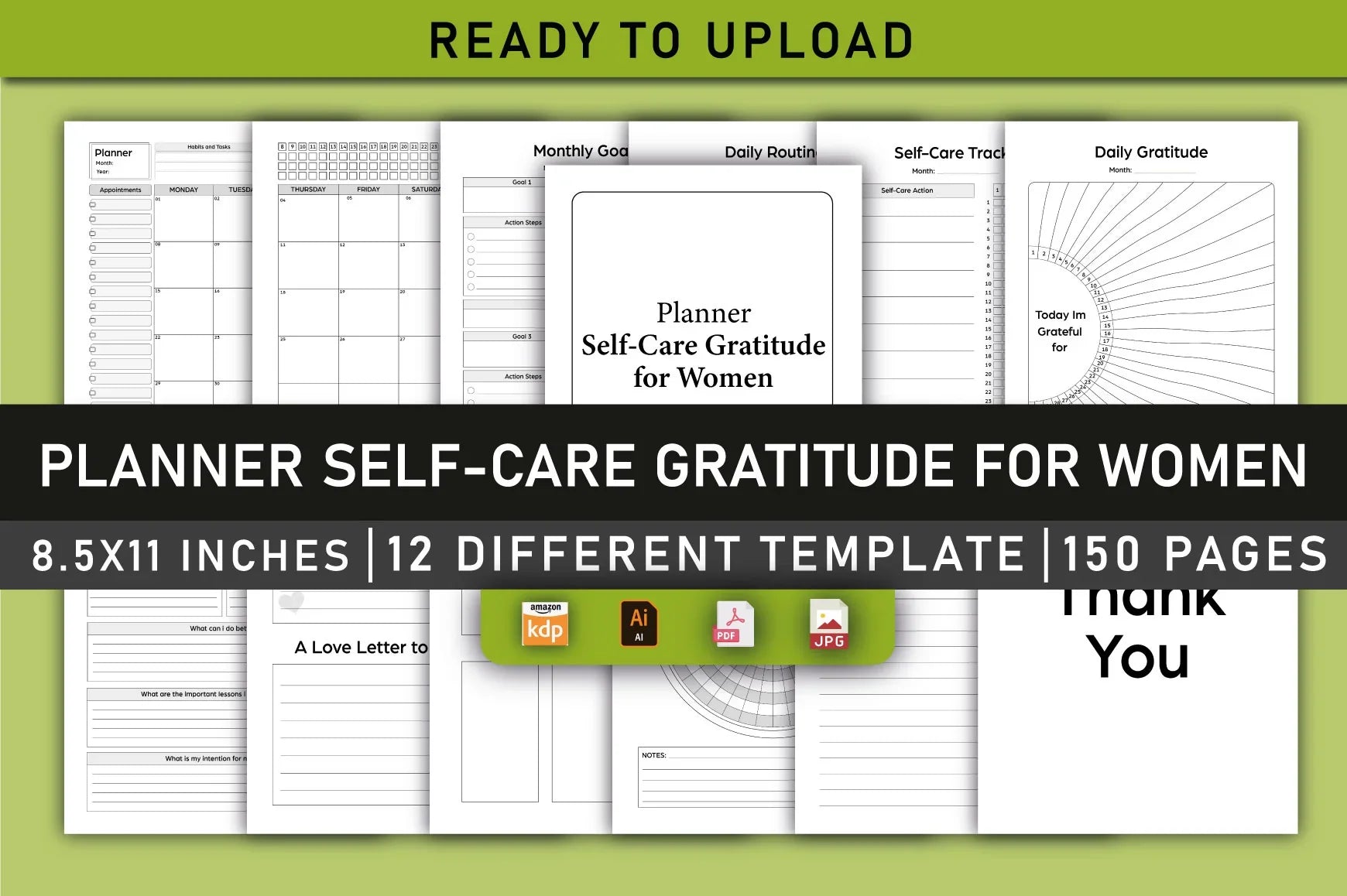 Self Care & Gratitude Planner for Women - Printable Planner - CraftNest - Digital Crafting and Art