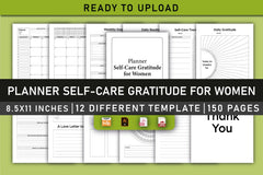Self Care & Gratitude Planner for Women - Printable Planner - CraftNest - Digital Crafting and Art