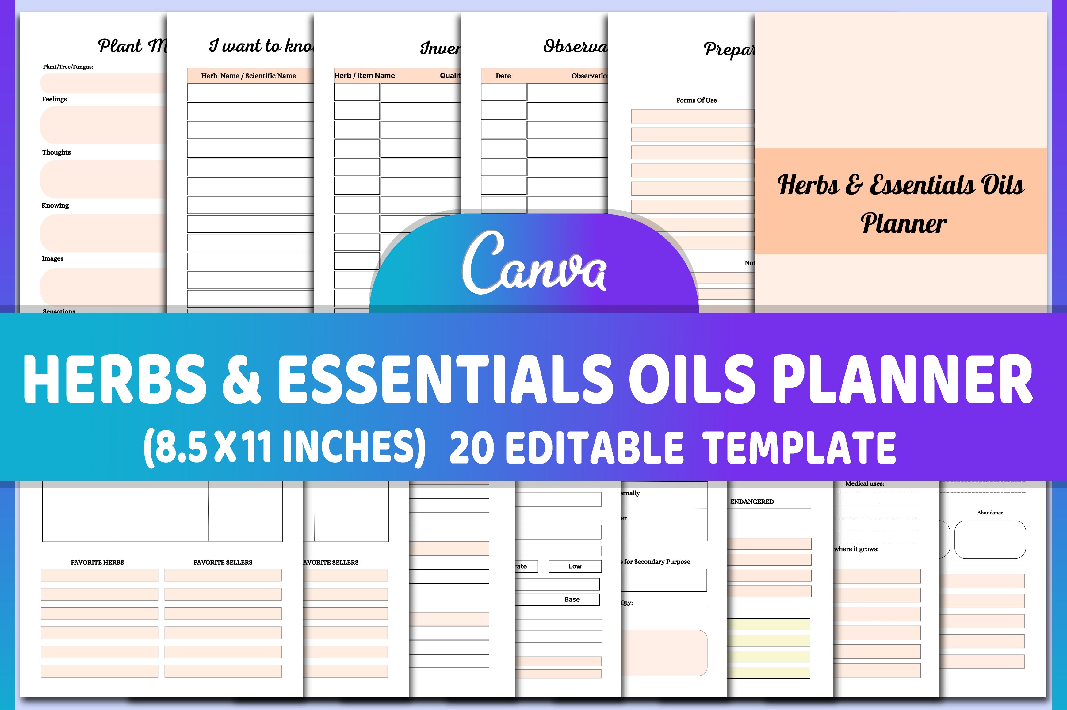 Herbs Essential Oils Planner