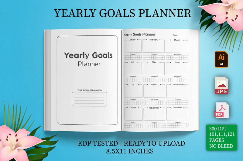 Yearly Goal Planner  Bundle - CraftNest - Digital Crafting and Art