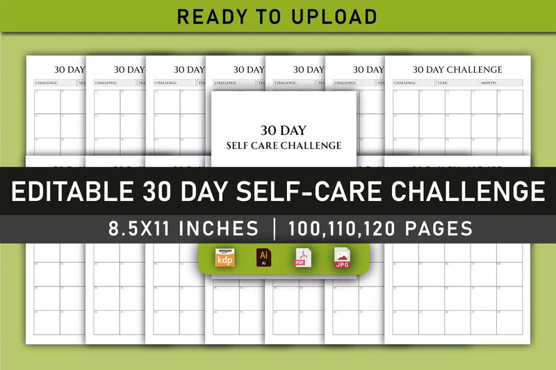 Day Self Care Challenge Planner - Printable Bundle - CraftNest - Digital Crafting and Art
