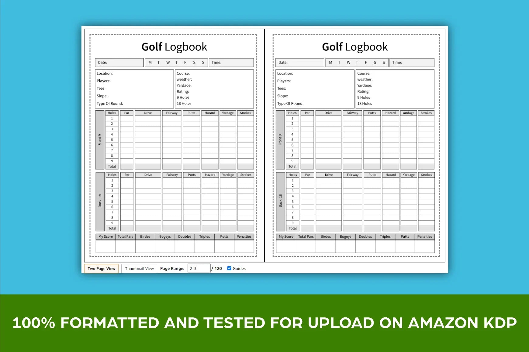 Golf Logbook Planner - CraftNest - Digital Crafting and Art