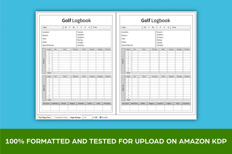 Golf Logbook Planner - CraftNest - Digital Crafting and Art
