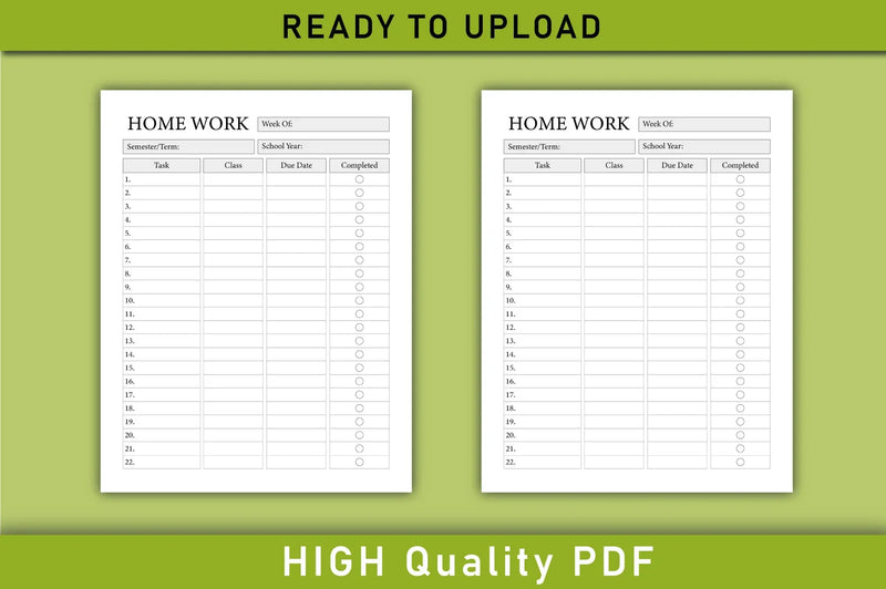 Home Work Tracker Planner  Bundle - CraftNest - Digital Crafting and Art