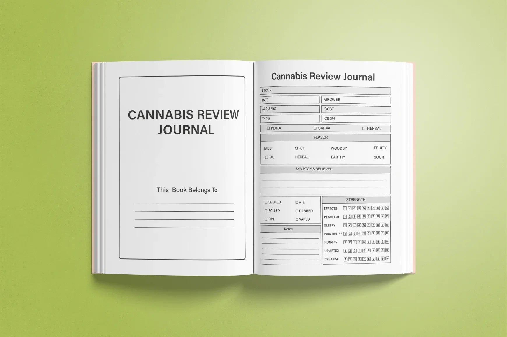 Cannabis Review Planner - CraftNest - Digital Crafting and Art