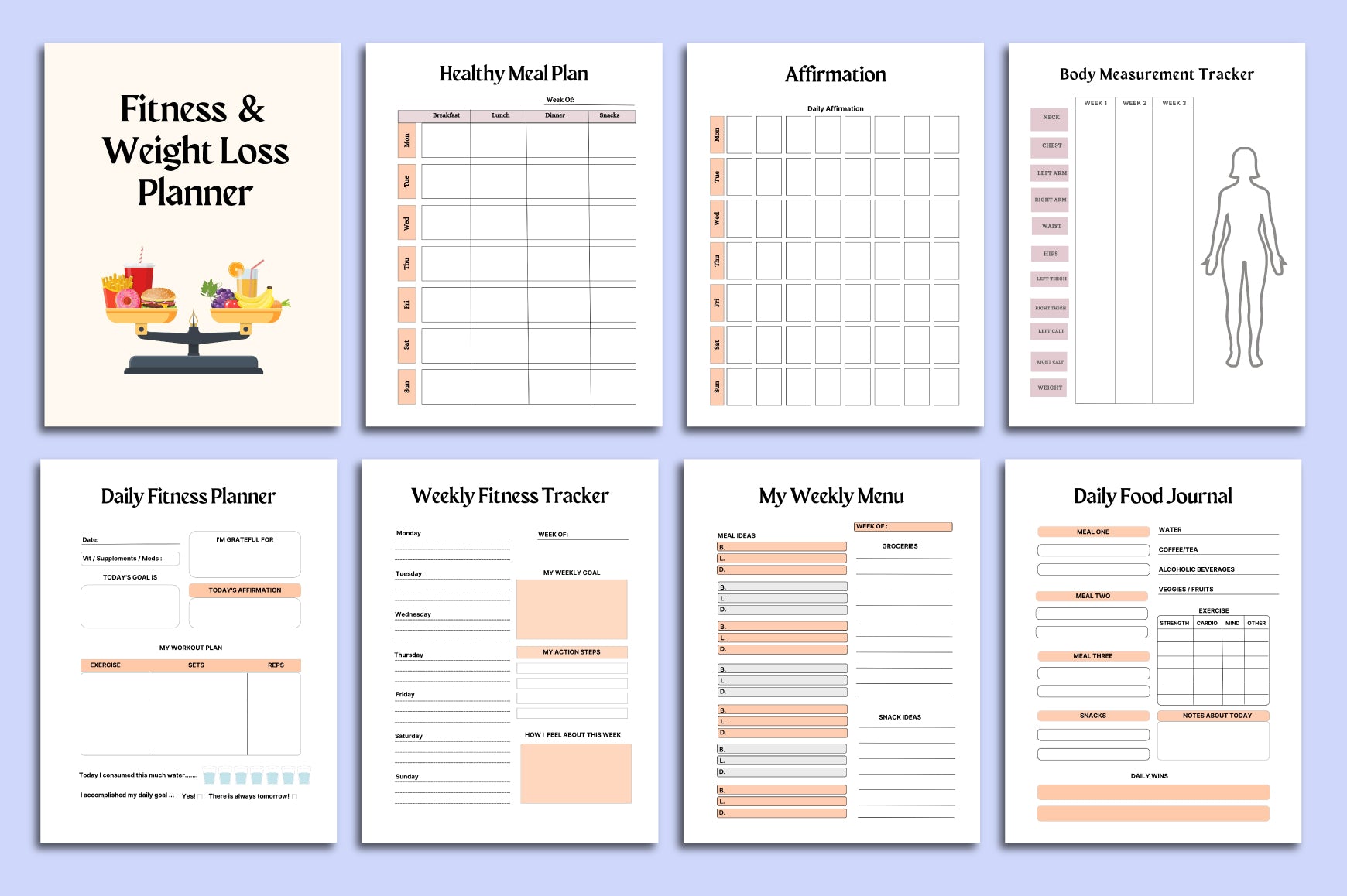 Fitness Weight Loss Planner