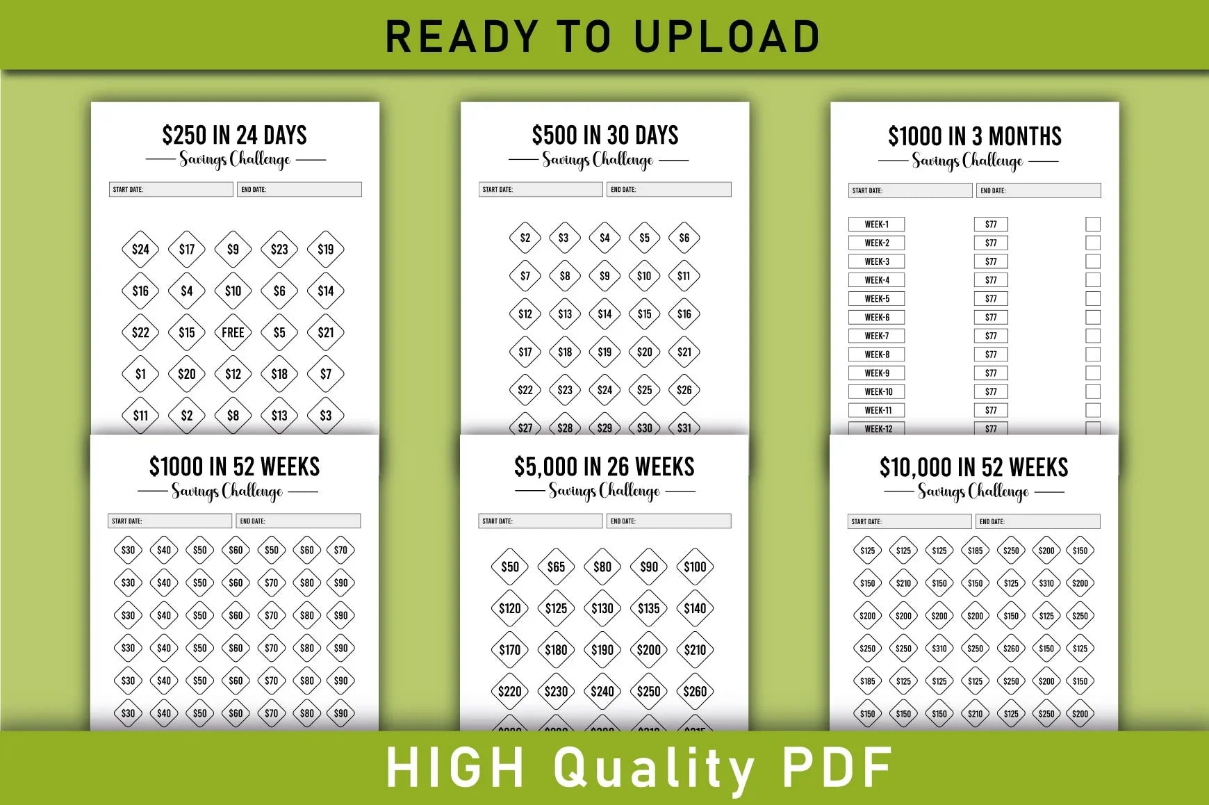 Money Saving Challenges Planner - CraftNest - Digital Crafting and Art