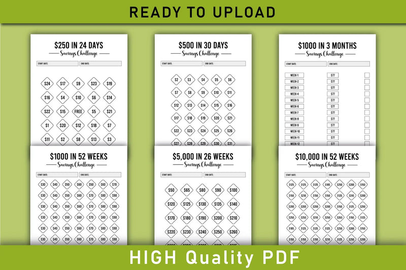 Money Saving Challenges Planner - CraftNest - Digital Crafting and Art