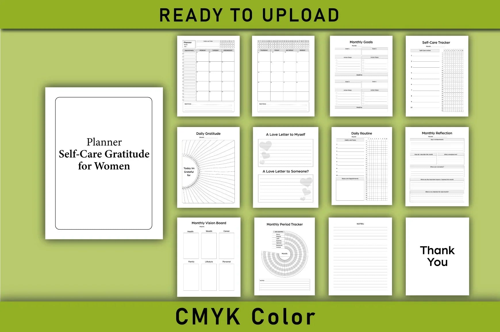 Self Care & Gratitude Planner for Women - Printable Planner - CraftNest - Digital Crafting and Art