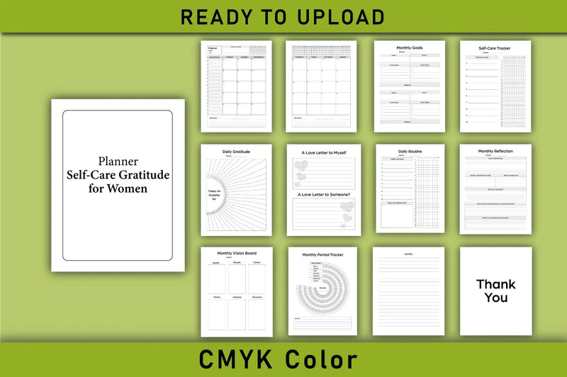 Self Care & Gratitude Planner for Women - Printable Planner - CraftNest - Digital Crafting and Art