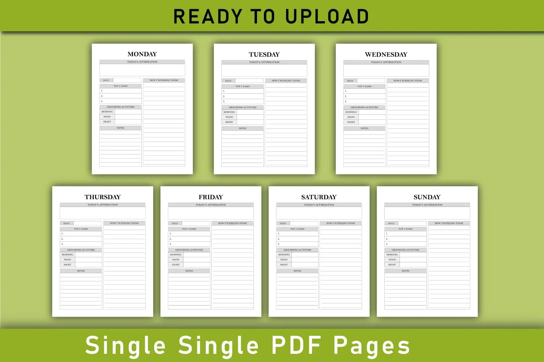 Anti Anxiety Planner - Printable Planner - CraftNest - Digital Crafting and Art