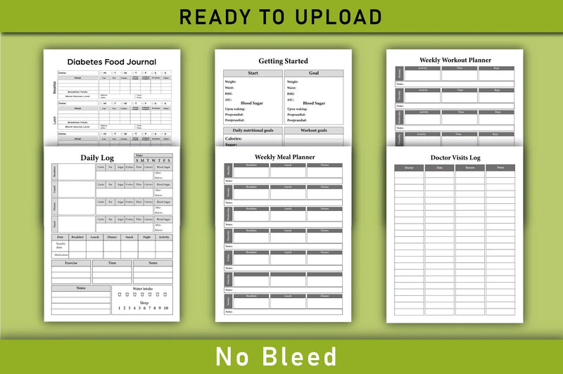 Diabetes Food & Blood Sugar Tracker Planner - CraftNest - Digital Crafting and Art