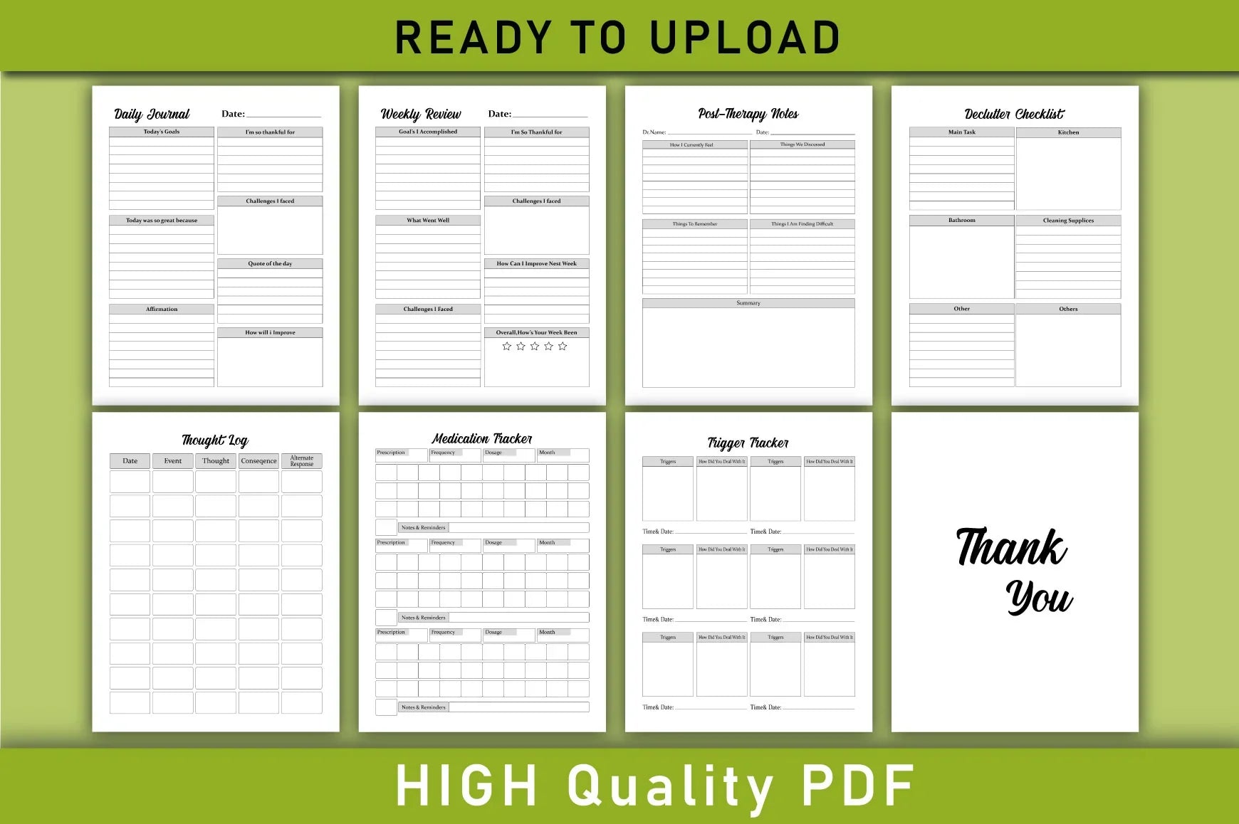 Mental Health Planner Bundle - CraftNest - Digital Crafting and Art